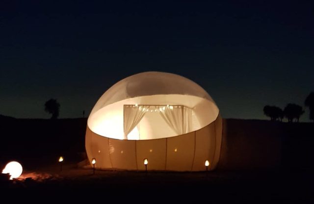 Nuit romantique dans une bulle avec vue étoilée 