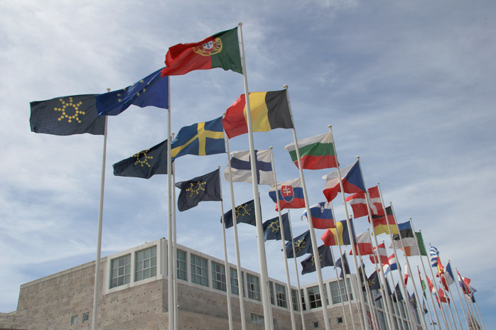 Les drapeaux des pays membres de l'Union européenne 