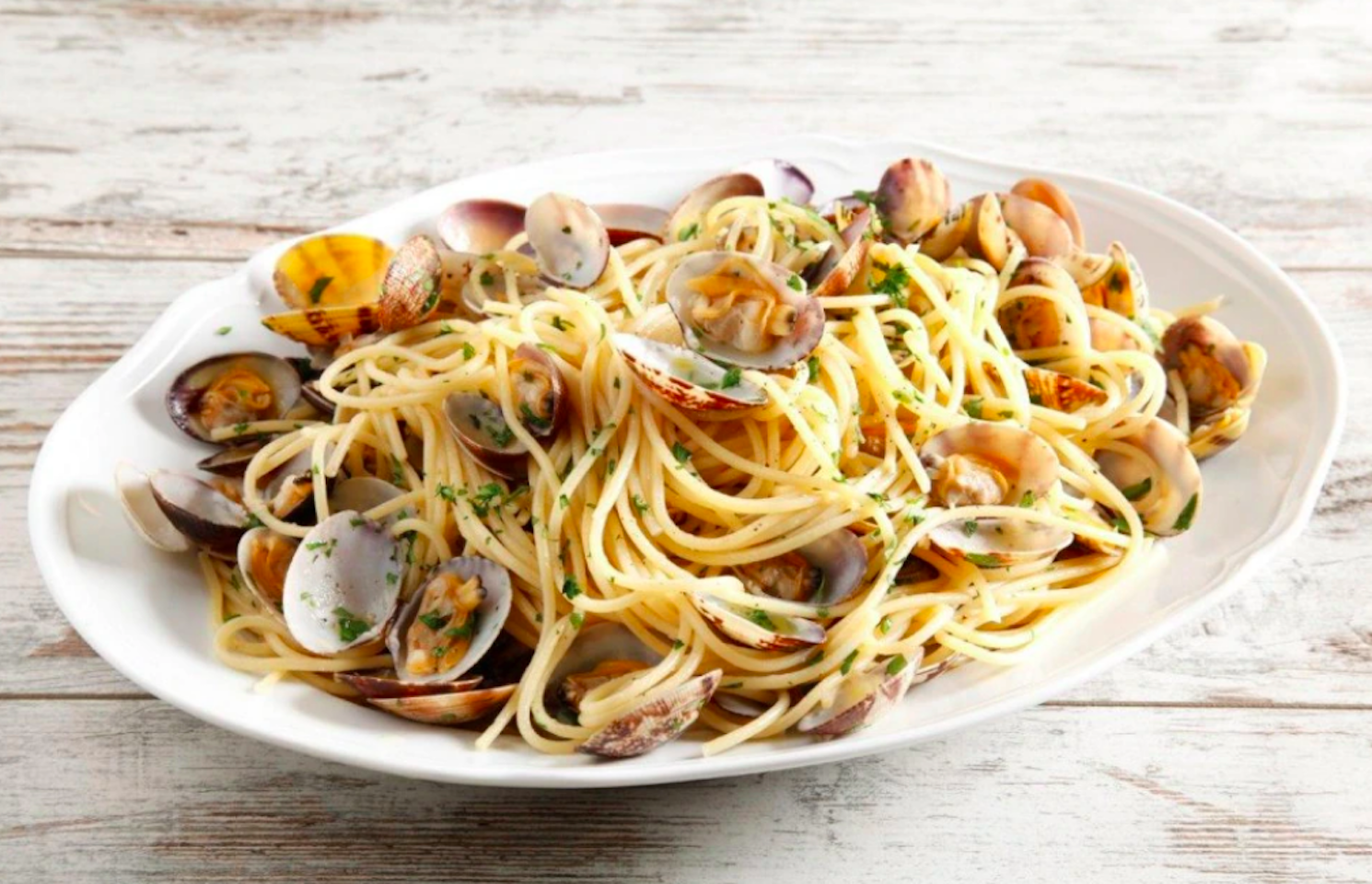 Une assiette de Spaghetti aux palourdes