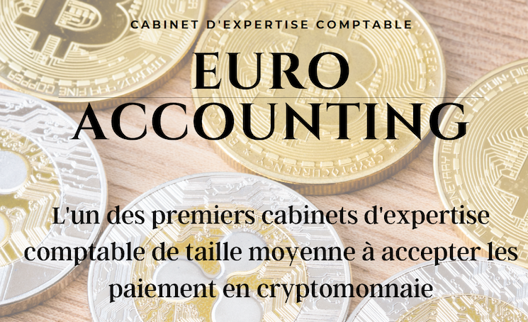 Le logo du cabinet Euro Accounting et l'annonce de son nouveau mode de paiement