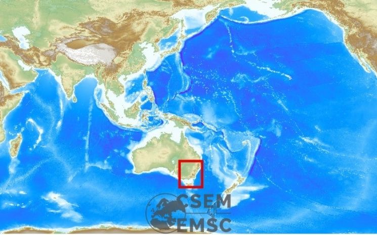 Carte du monde montrant où le tremblement de terre en Australie