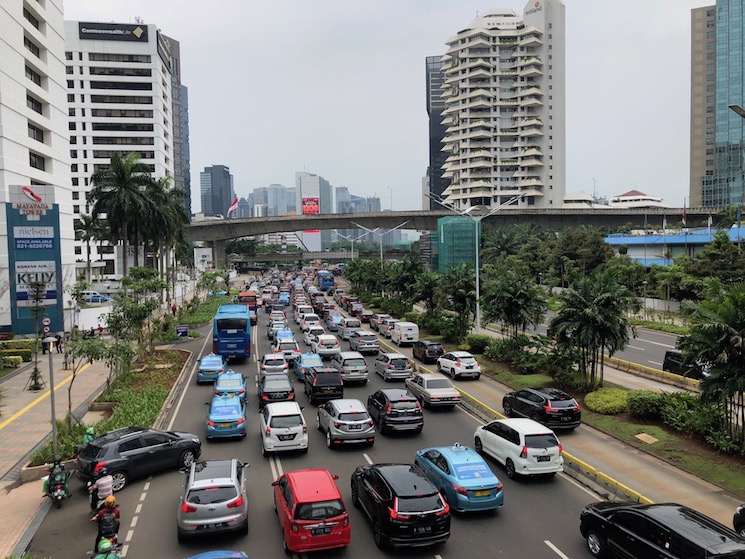 Les embouteillages liés au Mudik à Jakarta