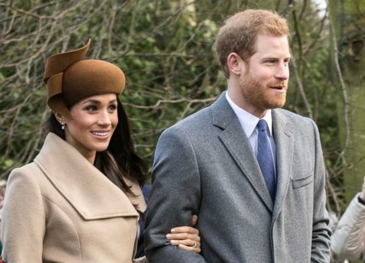 Harry et Meghan lors d'une sortie pendant Noël