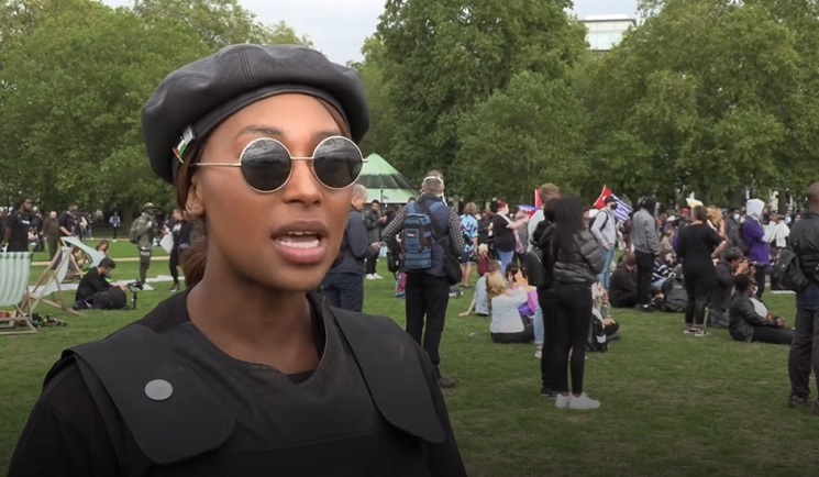 Sasha Johnson lors d'une manifestation pour Black Lives Matter