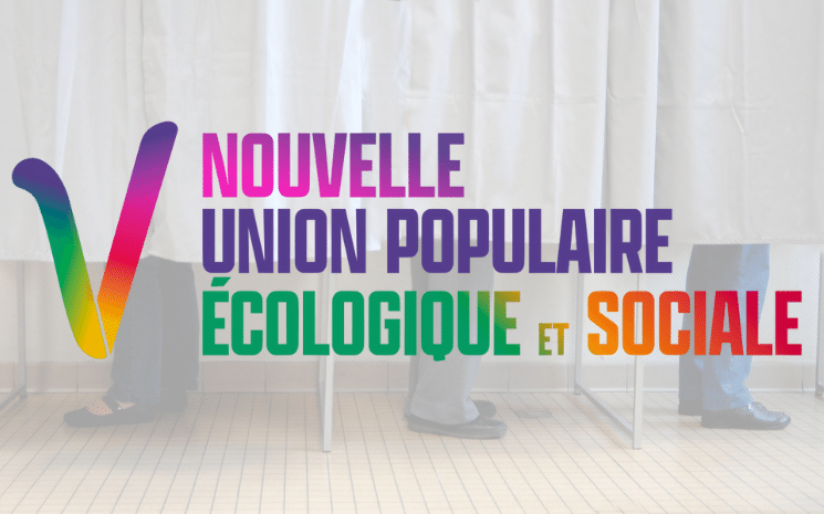 tribune nupes devant des isoloirs