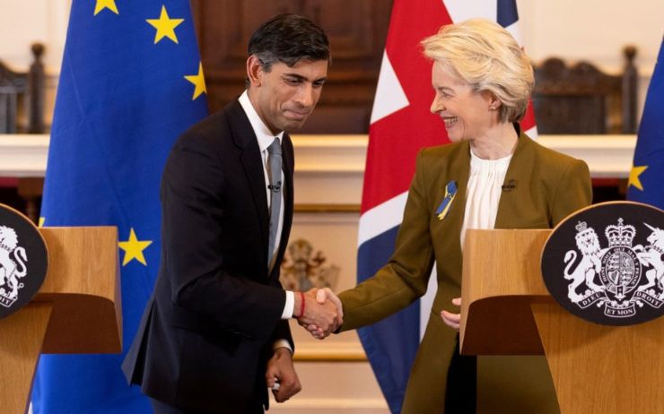 Premier ministre britannique Rishi Sunak et la Présidente de la Commission européenne Ursula von der Leyen