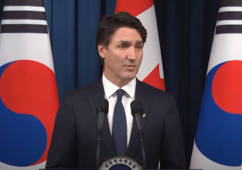 Justin Trudeau à Séoul le 17 mai 2023.