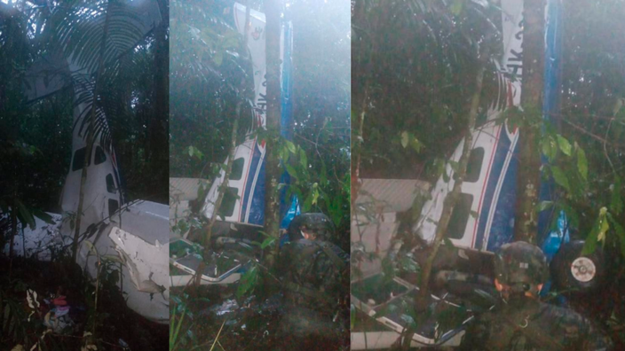 Crédit: AERONÁUTICA CIVIL. Epave du Cessna 604, écrasé dans la jungle amazonienne.