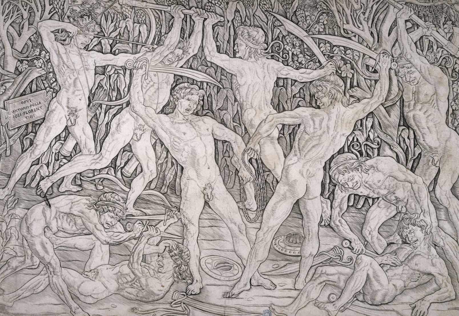 Antonio Pollaiuolo, Les Gladiateurs. Combat d’hommes nus
