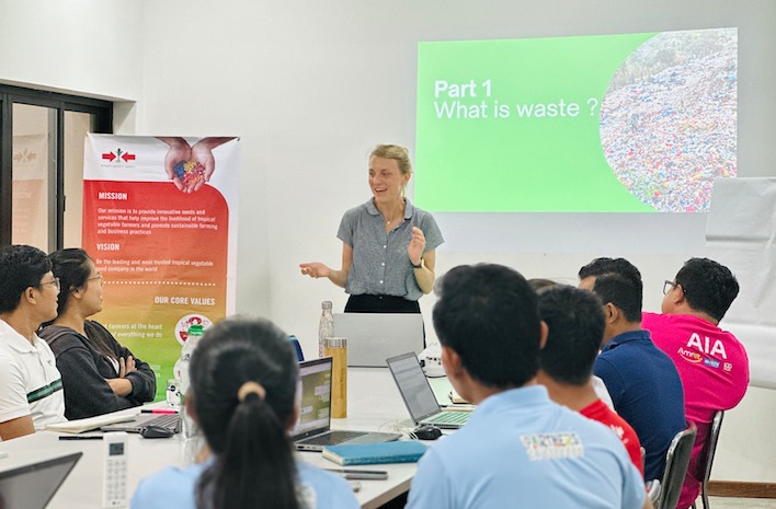Participants attending a sustainable waste-management workshop