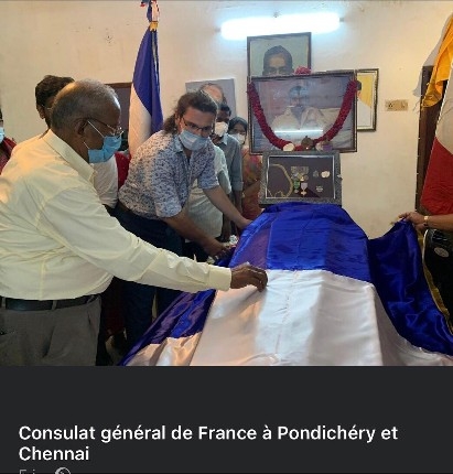 Emmanuel Ocana-Dorado assistant à une inauguration à Pondichéry