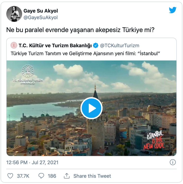 Istanbul ministère tourisme vidéo