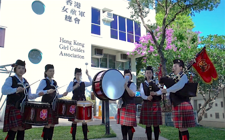 joueuses de cornemuse à Hong Kong 