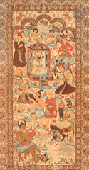 Coton Imprimé Kalamkari avec Salomon, Iran, daté 1323 H/ 1905 Doublure textile. 251 x 138 cm