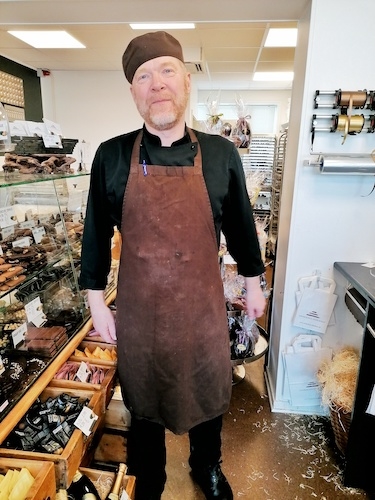 Jens Juhl dans sa chocolaterie à Skanderborg