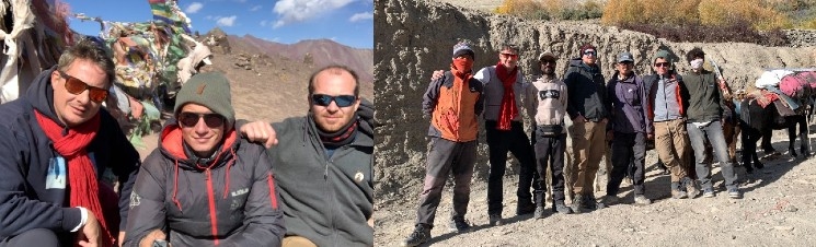 Les 3 randonneurs et l'équipe de randonnée