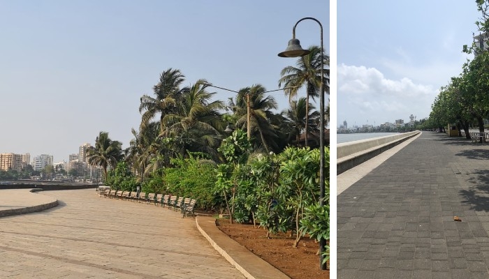 Les promenades du bord de mer de Mumbai vides pendant le confinement