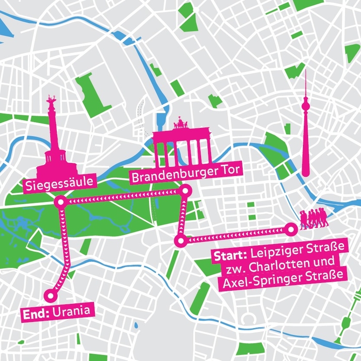 trajet de la pride de Berlin