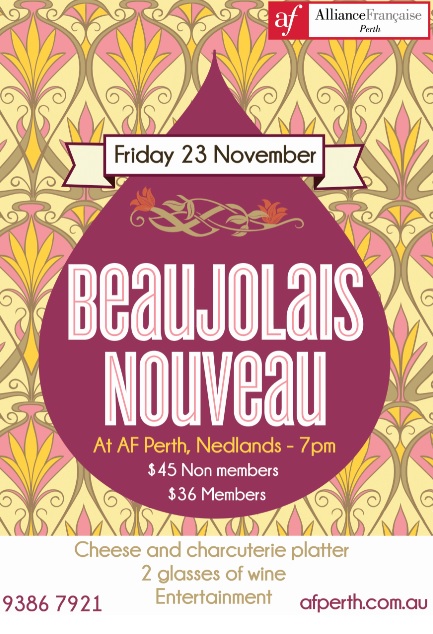 Dégustation Beaujolais nouveau Alliance française de Perth