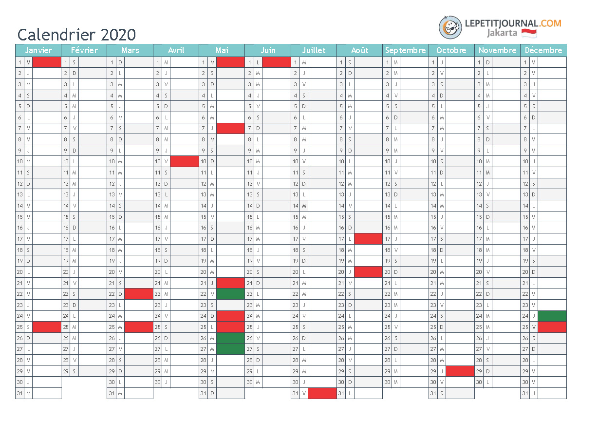 calendrier indonésie