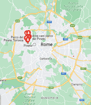 carte de rome parc pineto