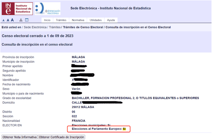 capture d ecran de la procedure informatique pour s inscrire aux elections europeennes