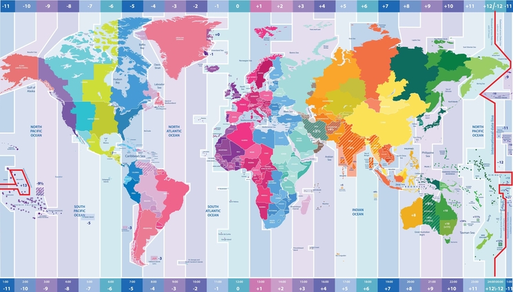 Fuseaux horaires monde india inde 