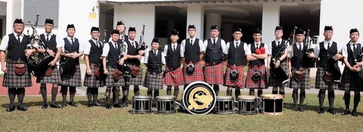 groupe de cornemuse à Hong Kong