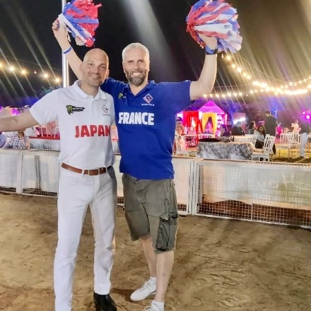 Les joueurs de polo français et japonais au Nasr Polo à Hyderabad