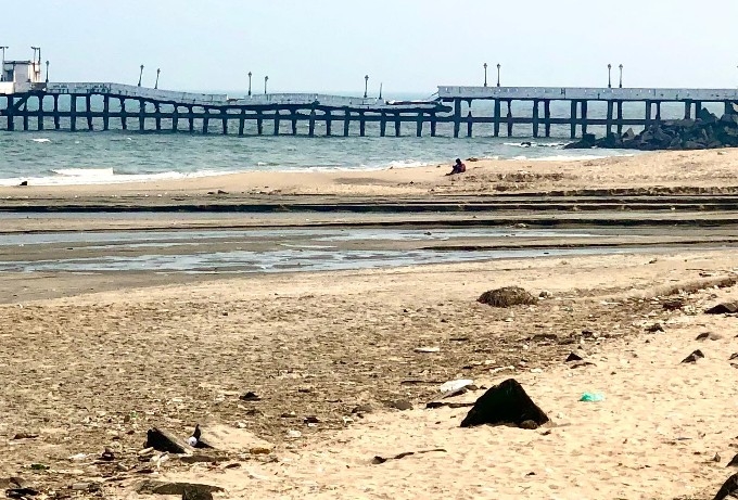 rock end, le pont de métal de Pondichéry