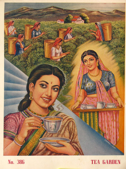 Publicité indienne pour du thé indien. Image : Priya Paul Collection